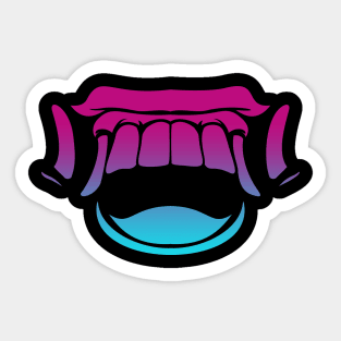 Bali Demon Mask Fangs Vaporwave Sticker